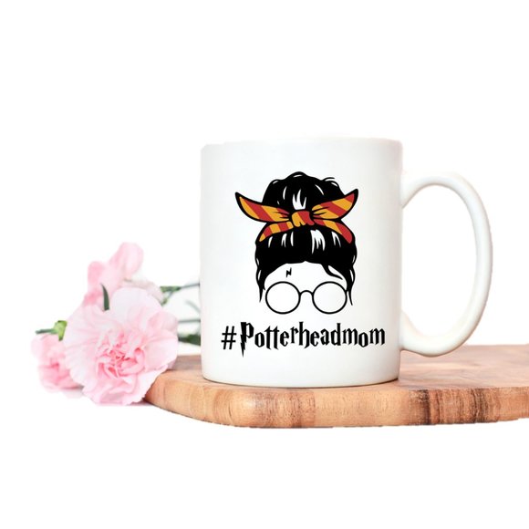 PotterheadMom Hashtag - Gryffindor Headband - 11 oz White Ceramic Mug - Picture 6 of 6